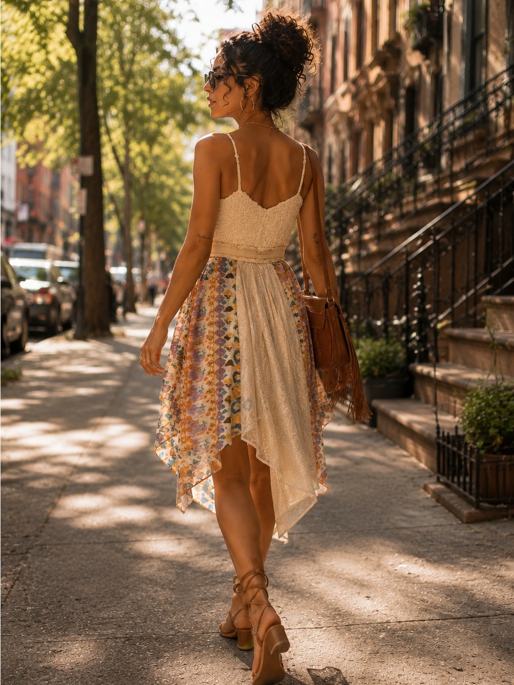 Windsor Cream and Gold Textured Dress